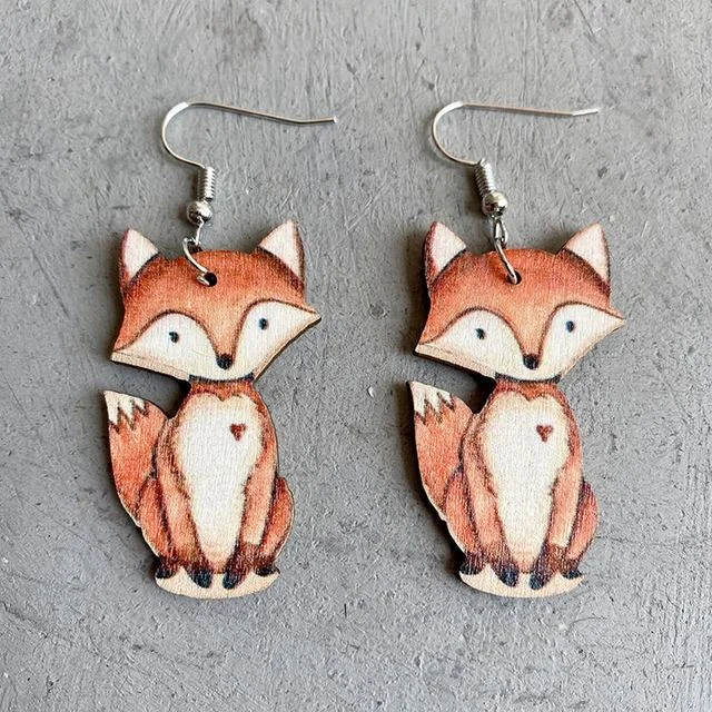 Best hoop earrings with butterfly motifs for a playful and whimsical appearance-Adorable Woodland Fox Earrings