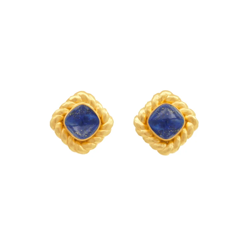 Hoop earrings with multi-tone finishes for a colorful and layered effect-Antonia Earrings Lapis