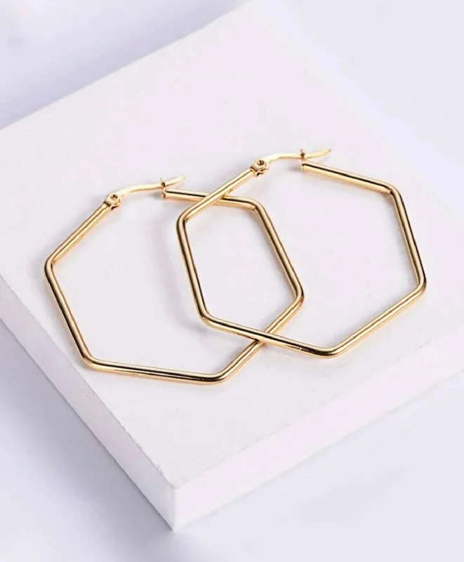 Best hoop earrings with sparkling cubic zirconia for a brilliant, budget-friendly effect-Beautiful Geometric Gold or Silver Hoop Earrings