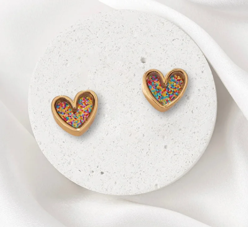 Best hoop earrings with gold-plated finishes for an affordable luxury vibe-Beautiful Glitter Heart Earrings