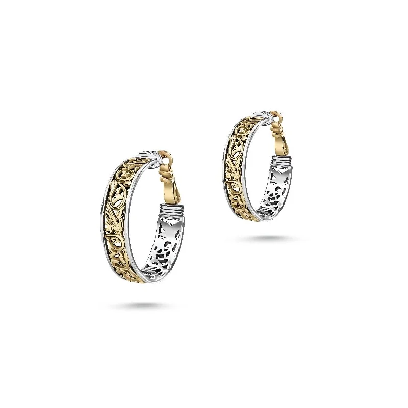 Hoop earrings with cut-out designs for a creative and lightweight effect-Blessings Hoop Earrings