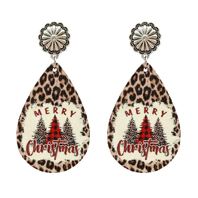 Hoop earrings with faceted crystals for added sparkle and shine-Beautiful Southwest Merry Christmas Tree Earrings