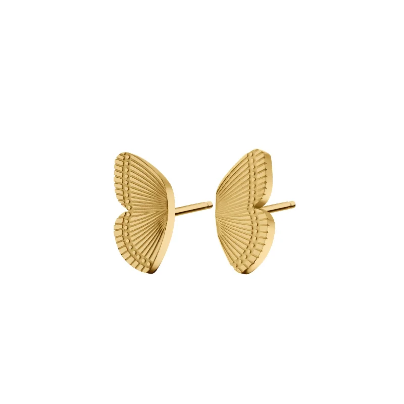 Hoop earrings with hammered textures for a boho-chic and rustic vibe-Butterfly Duo Studs