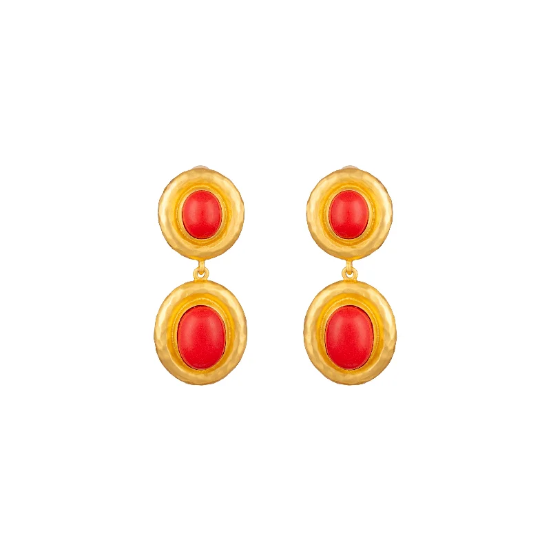 Large hoop earrings for a bold and statement-making fashion accessory-Carla Earrings Red Coral