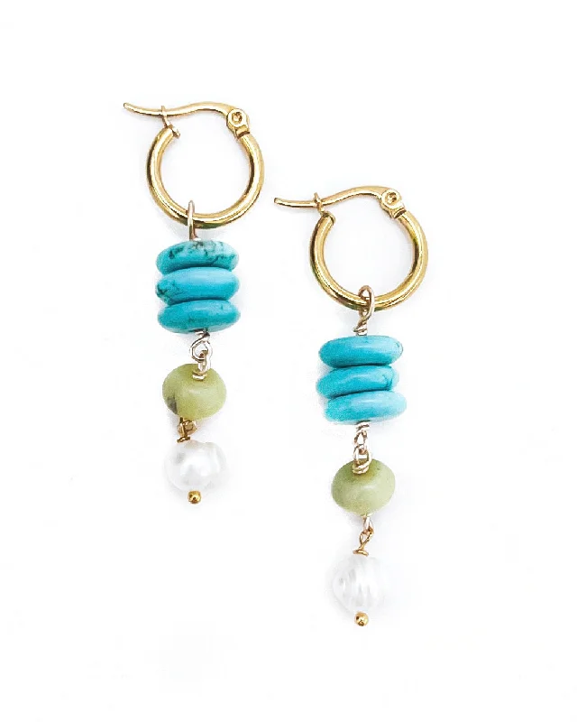 Best hoop earrings with lever-back closures for secure and easy wear-Cordelia Beaded Charm Hoop Earrings