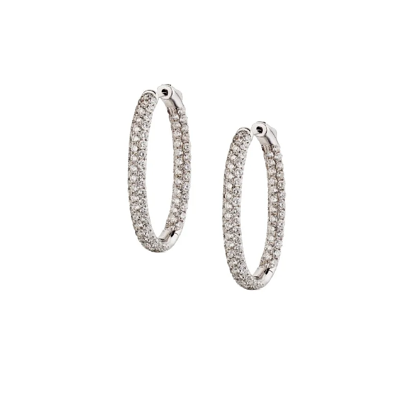 Best hoop earrings with Swarovski crystals for added sparkle and luxury-DIAMOND OVAL-SHAPED HOOPS