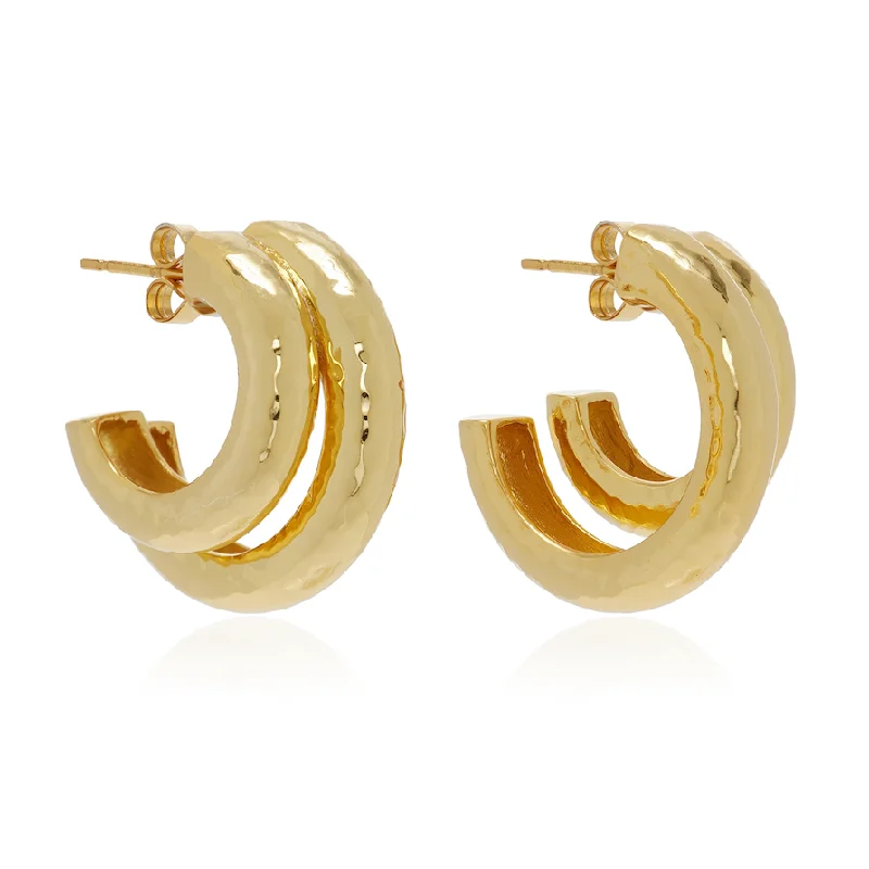 Hoop earrings with dangling charms for a playful and fun look-Double Hoop