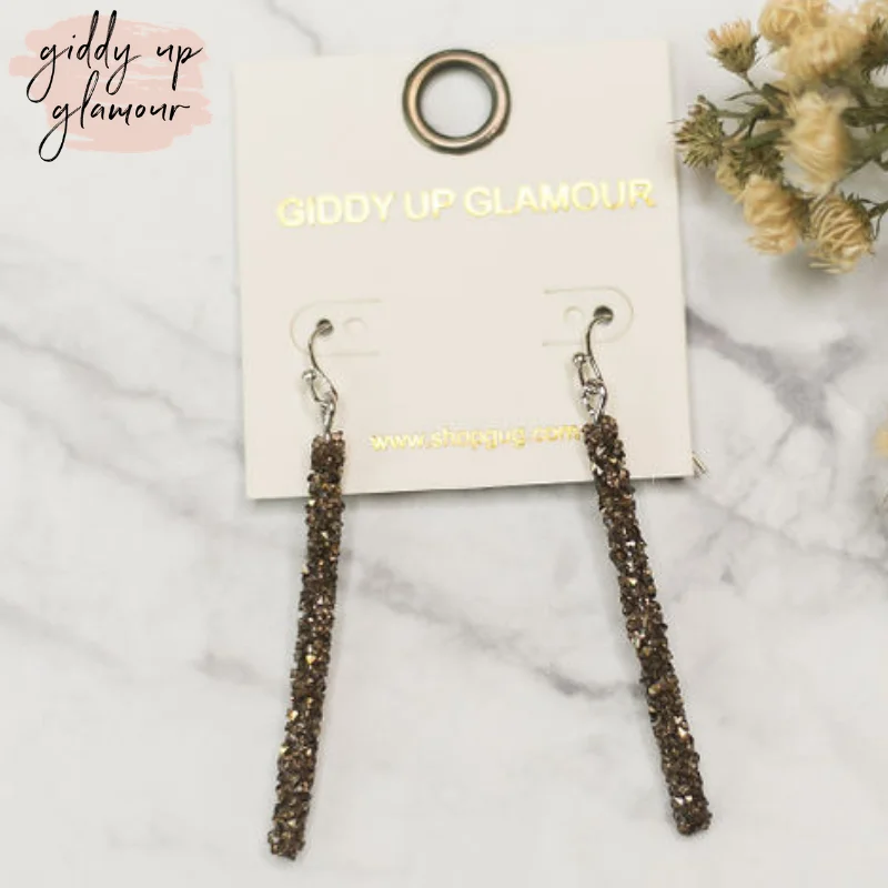 Lightweight hoop earrings for comfortable and all-day wear-Druzy Dangle Earrings in Gold