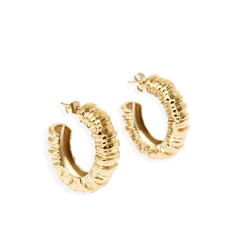 Best hoop earrings with custom engravings for a personalized and meaningful gift-EASTON Earrings - Gold