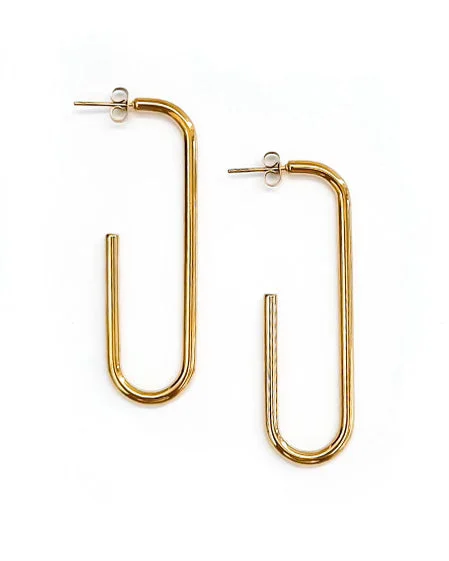 Hoop earrings with crescent moon shapes for a celestial and mystical appearance-Ellington Gold Earrings