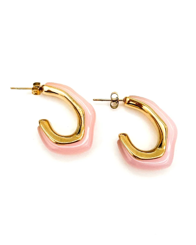 Hoop earrings with leather accents for a sleek and bold combination-Elsa Earring || Choose Color