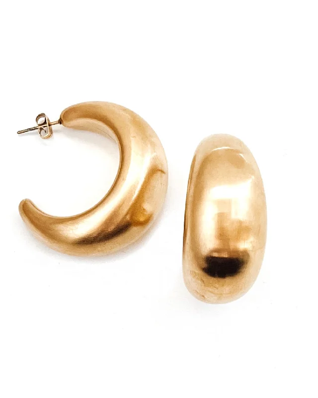 Best hoop earrings with gold for a luxurious and timeless look-Enoch Matte Gold Earrings || Choose Size