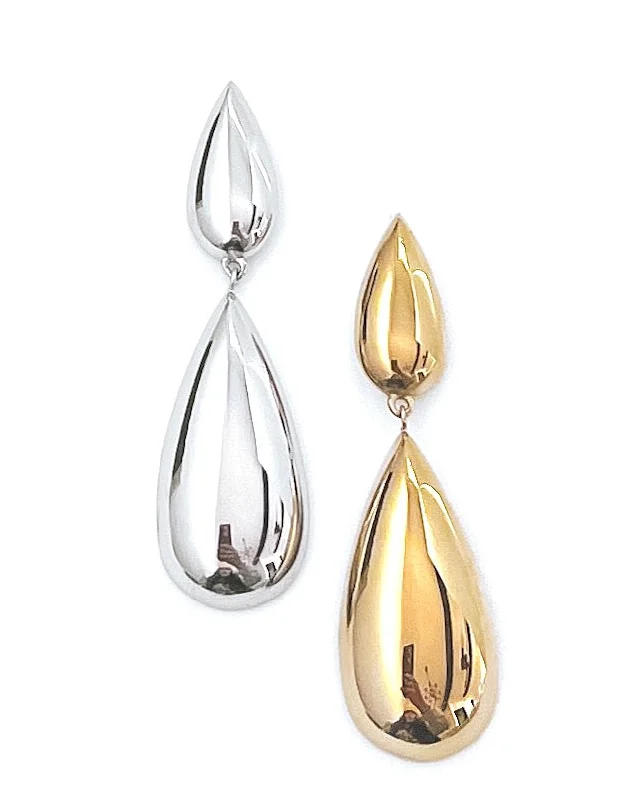 Hoop earrings with polished silver finish for a shiny, modern appeal-Eros Teardrop Earring || Choose Color