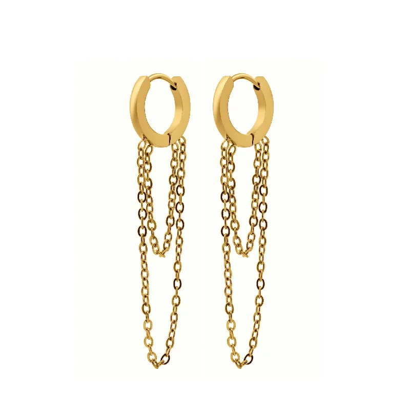 Best hoop earrings with detachable studs for a versatile and adjustable accessory-Fit Check Chain Hoops