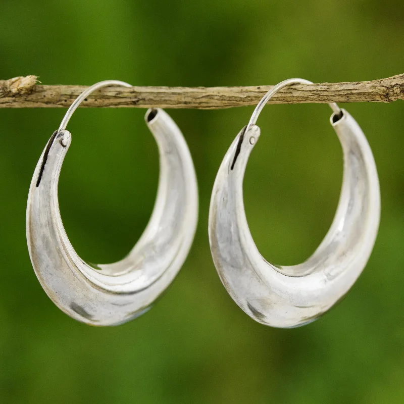 Best hoop earrings with detachable studs for a versatile and adjustable accessory-Full Moon Sterling Silver Hoop Earrings