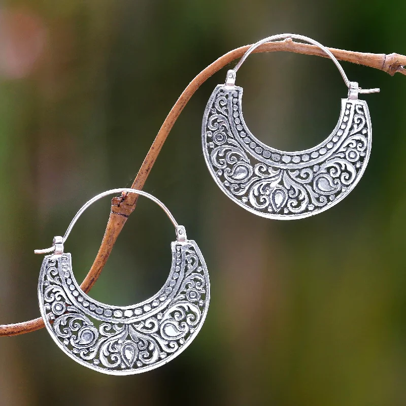 Large hoop earrings for a bold and statement-making fashion accessory-Garden of Eden Floral Hoop Earrings