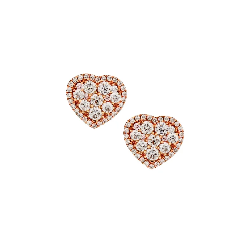 Small hoop earrings for a delicate and understated everyday wear-HEART-SHAPED DIAMOND EARRINGS