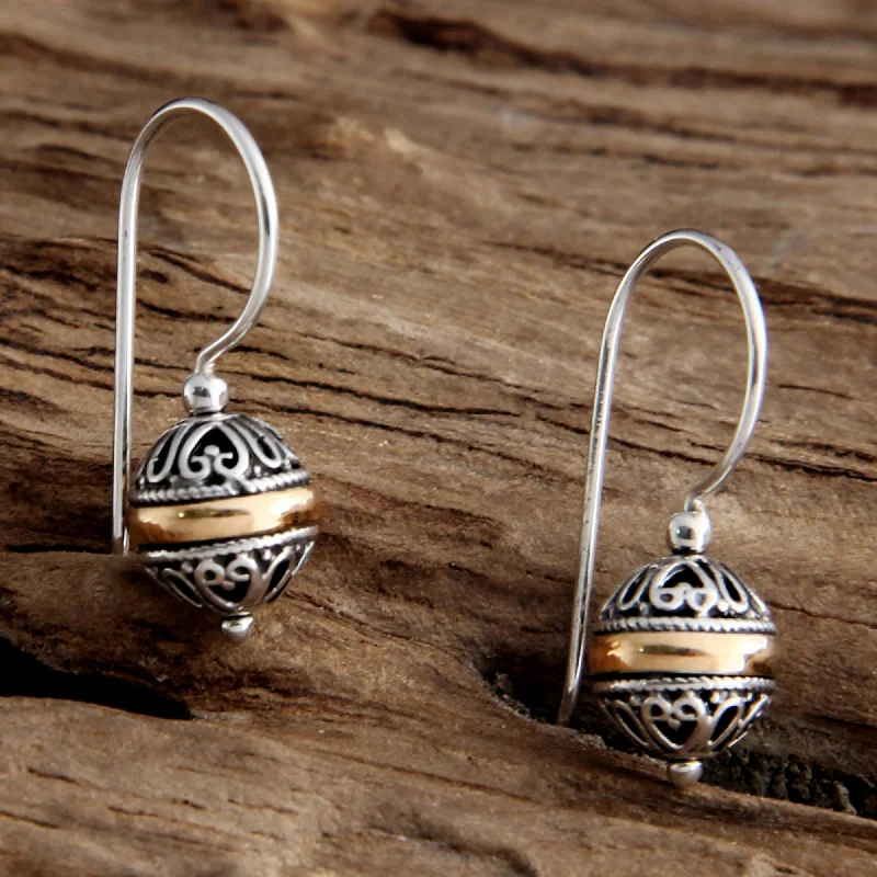 Hoop earrings with oversized designs for a bold, fashion-forward statement-Lampion Silver Dangle Earrings