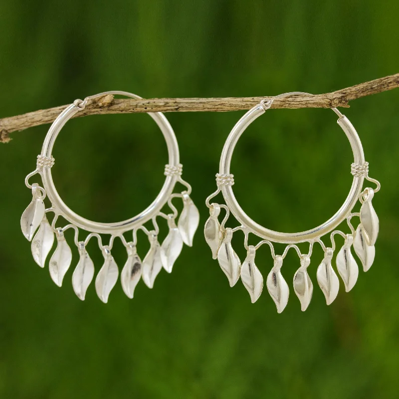 Best hoop earrings with lever-back closures for secure and easy wear-Leaves in the Wind Chandelier Earrings