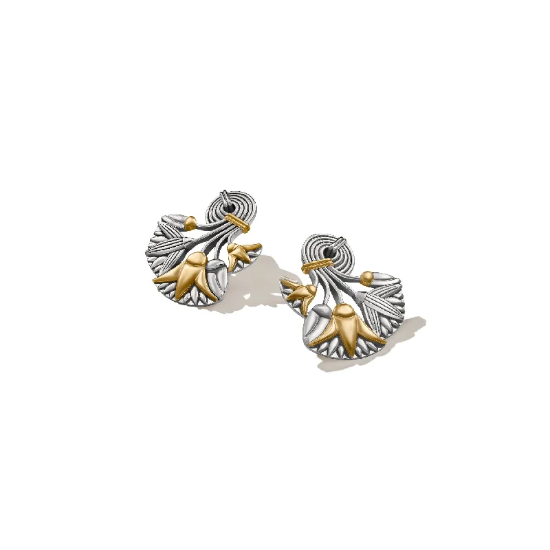 Hoop earrings with rhinestone-studded rims for a glamorous touch-Lotus Bouquet Earrings