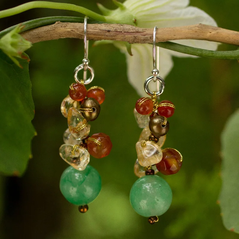 Hoop earrings with hearts for a sweet and romantic gesture-Lovely Lemon Lime Beaded Earrings