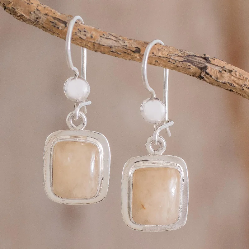 Hoop earrings with oversized pearl accents for a statement-making look-Maya Sunbeam Quartz & Silver Dangle Earrings