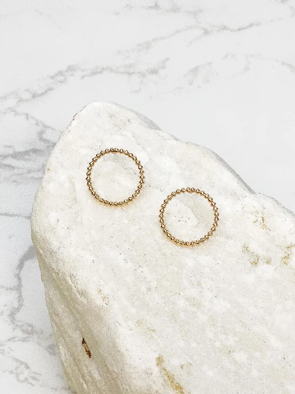 Hoop earrings with gold accents for a warm, elegant statement piece-Metal Circle Post Earrings - Gold