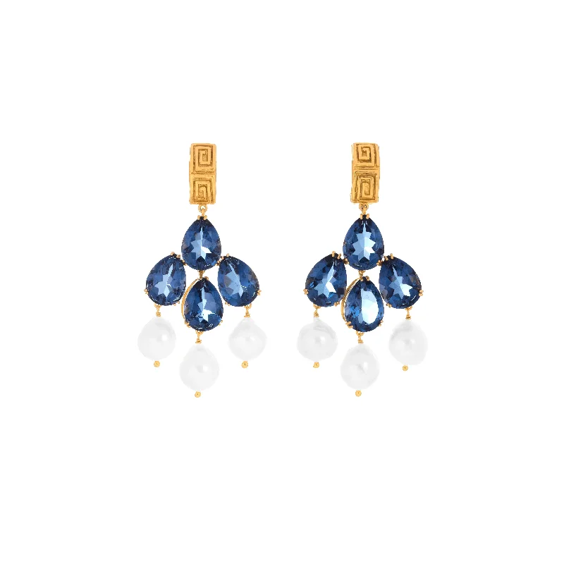 Best hoop earrings with vintage rhinestone embellishments for a retro-glam effect-Mykonos Earrings Sapphire Quartz