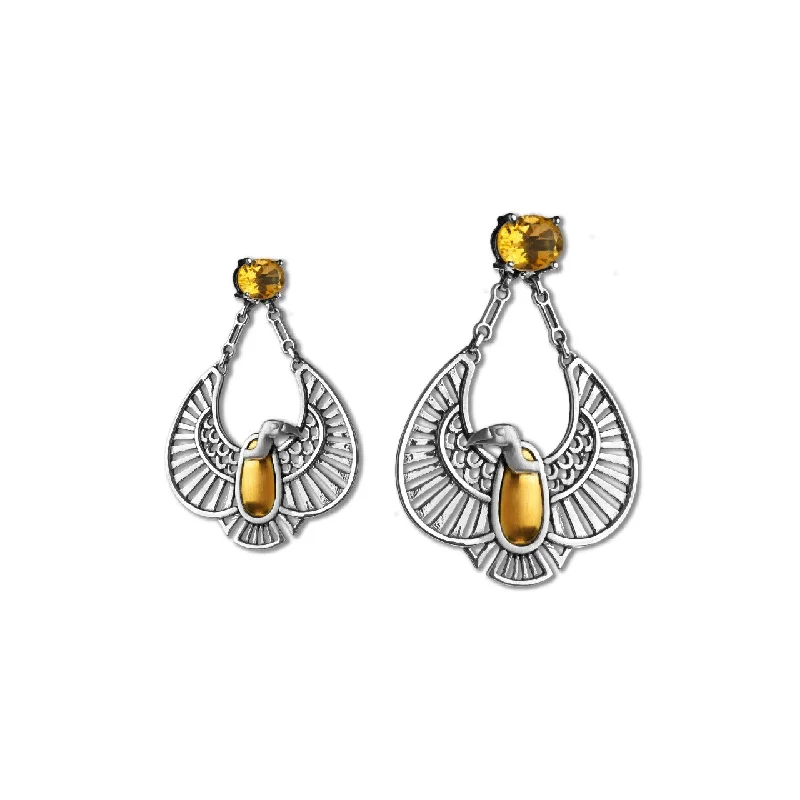 Best hoop earrings with matching bracelets for a coordinated jewelry set-Nekhbet Vulture Earrings