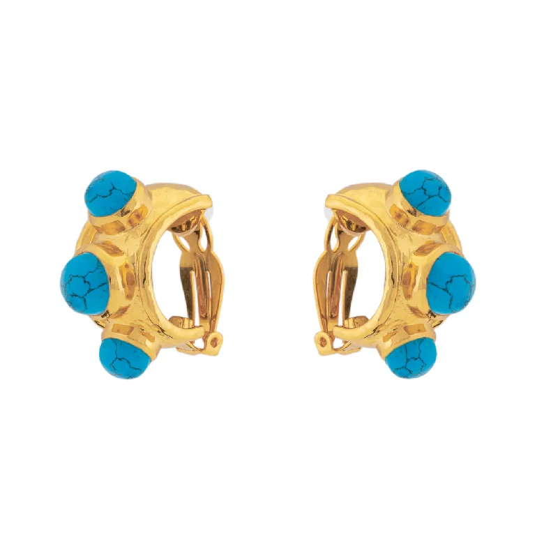 Best hoop earrings with tribal designs for a cultural and exotic aesthetic-Nova Earrings Blue Turquoise