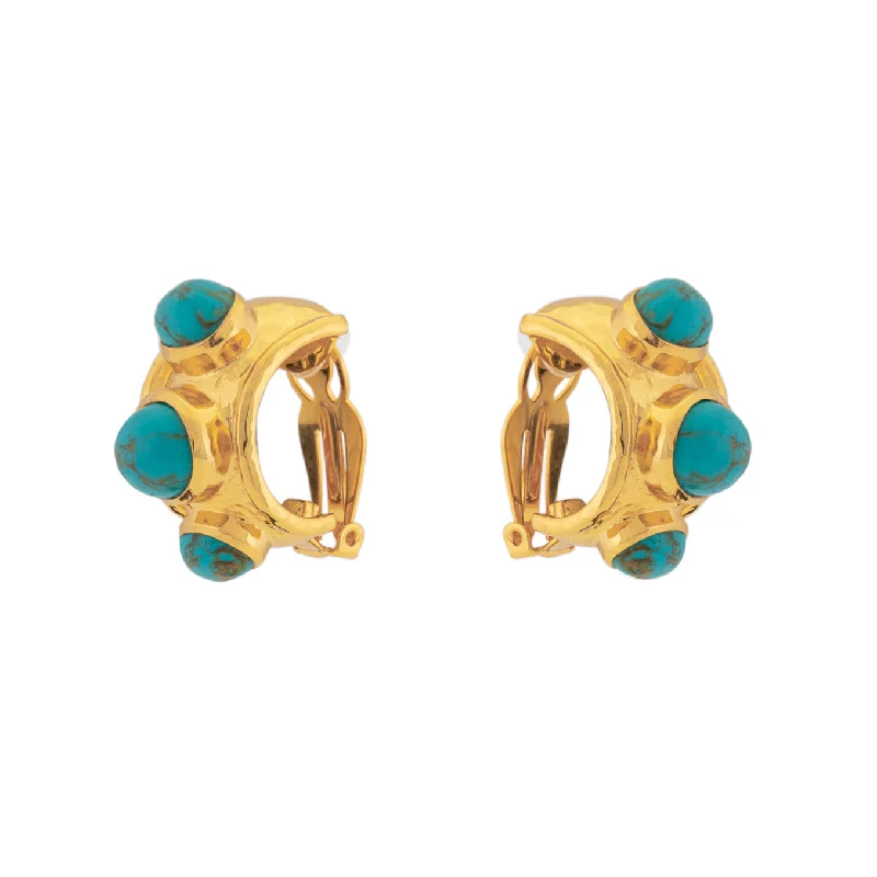 Best hoop earrings with blackened metal for an edgy and bold appearance-Nova Earrings Golden Turquoise