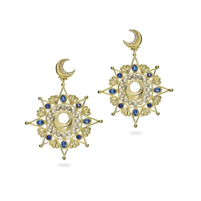 Hoop earrings with resin accents for a bold and colorful design-Ottoman Star Earrings