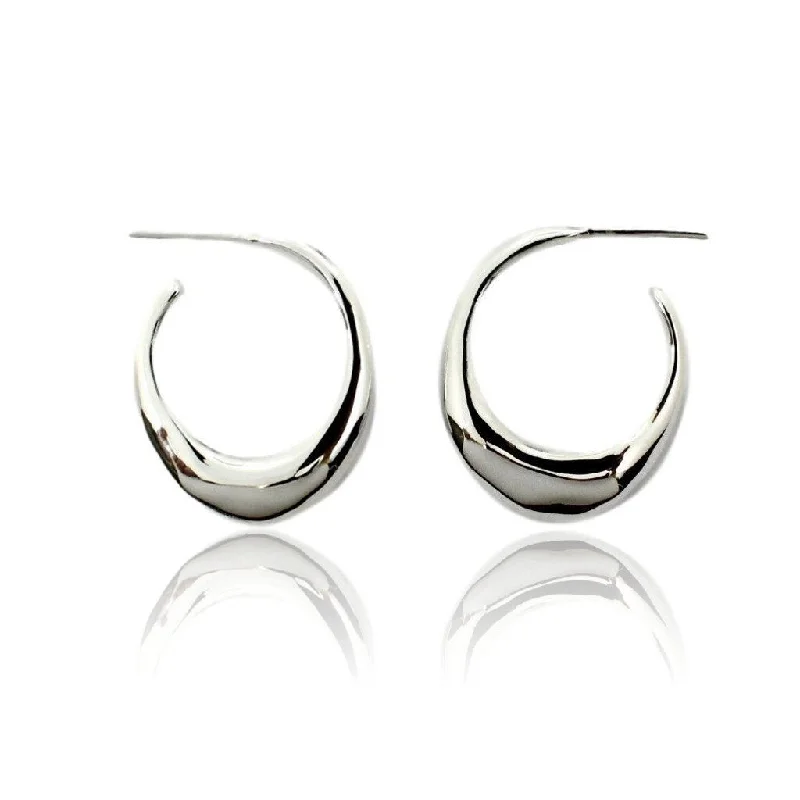 Hoop earrings with infinity loop designs for a continuous and eternal shape-PANAREA Small Earrings - Sterling Silver