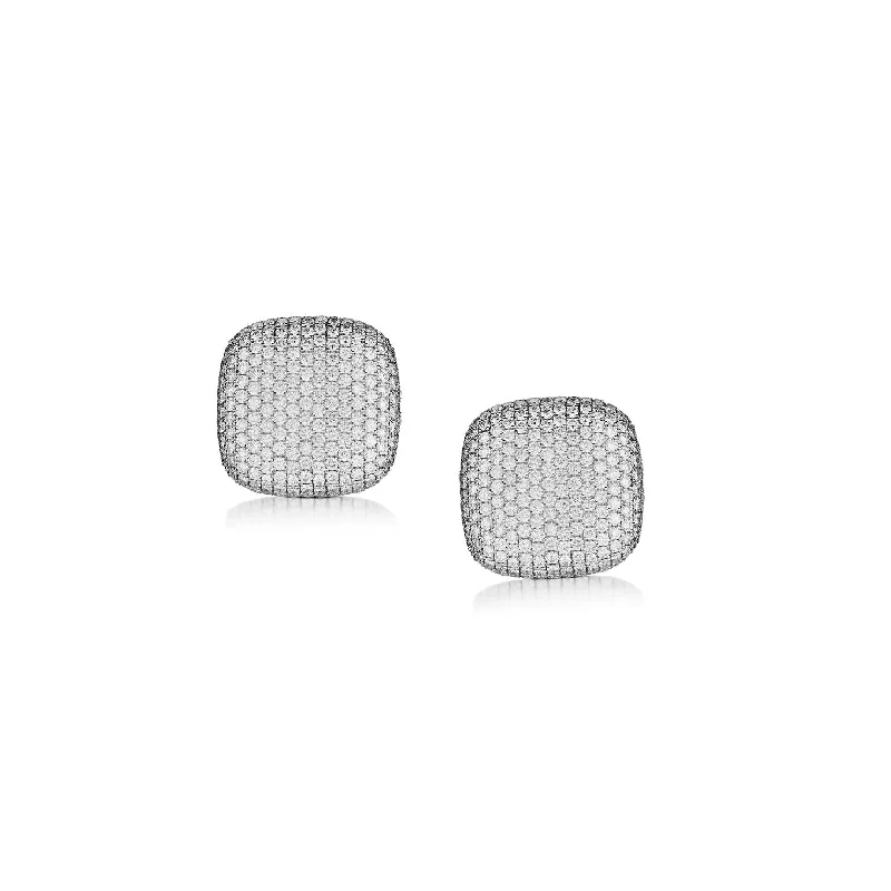 Best hoop earrings with geometric triangle shapes for a modern, chic design-PAVÉ DIAMOND EARRINGS