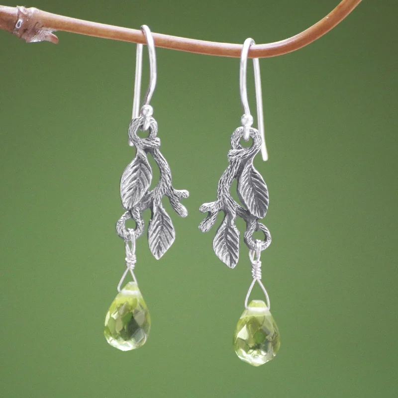 Best hoop earrings with asymmetrical designs for a fashion-forward, avant-garde look-Rainforest Glass & Sterling Silver Dangle Earrings