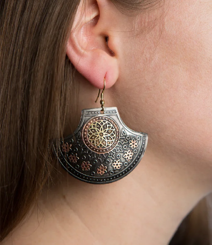 Best hoop earrings with geometric hexagon shapes for a modern, angular look-Rani of Jhansi Earrings