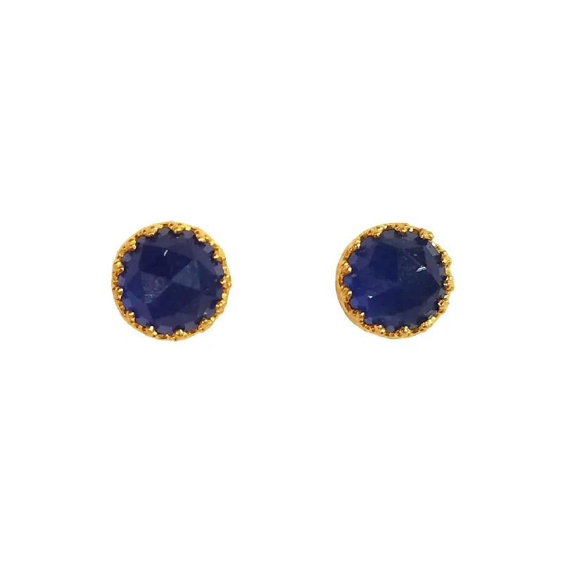 Hoop earrings with pearl accents for a chic and classic style-Rococo Earring - Sapphire Quartz