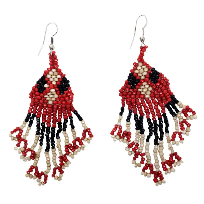 Hoop earrings with intricate designs for a unique and artistic appearance-Rock & Roll Queen Glass Beaded Hook Earrings