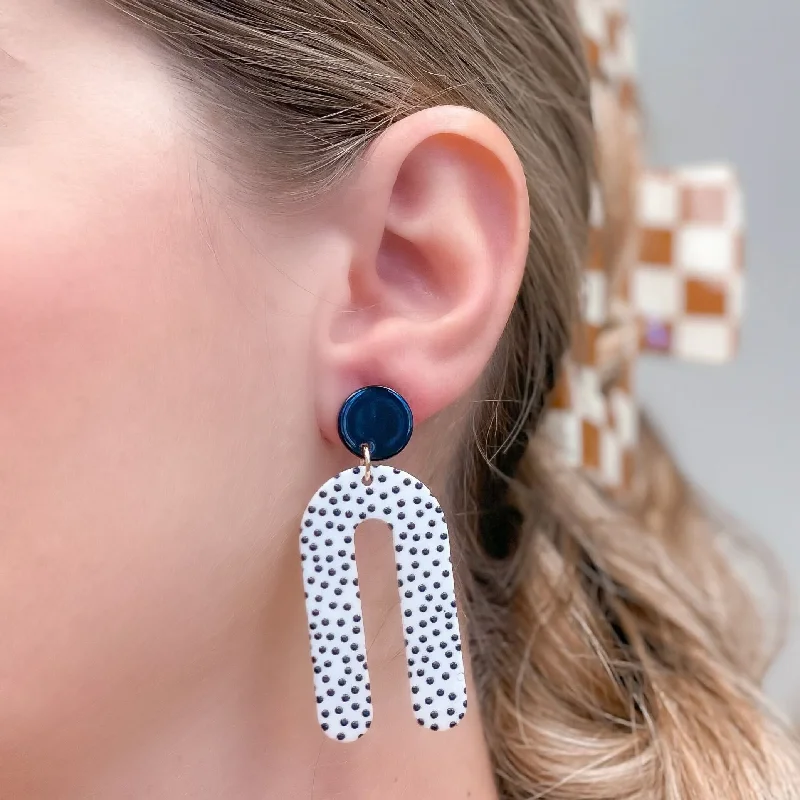 Hoop earrings with abstract shapes for an artistic and creative touch-Spotty Dot Arch Dangle Earrings