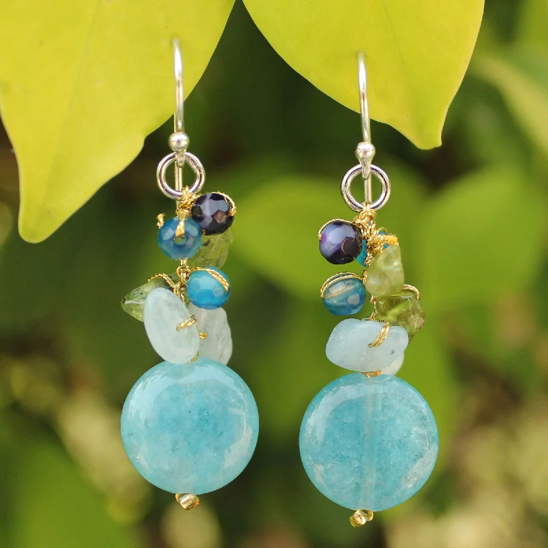 Best hoop earrings with gemstone accents for a colorful and elegant appearance-Thai Joy Cluster Earrings