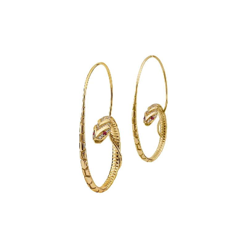 Best hoop earrings with blackened metal for an edgy and bold appearance-The Snake Hoop Earrings