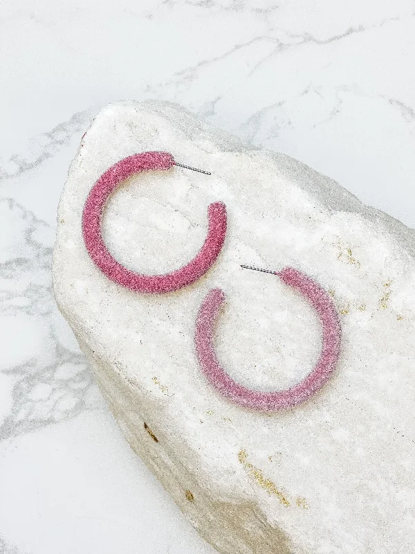 Best hoop earrings with gold for a luxurious and timeless look-Velvet Hoop Earrings - Mauve