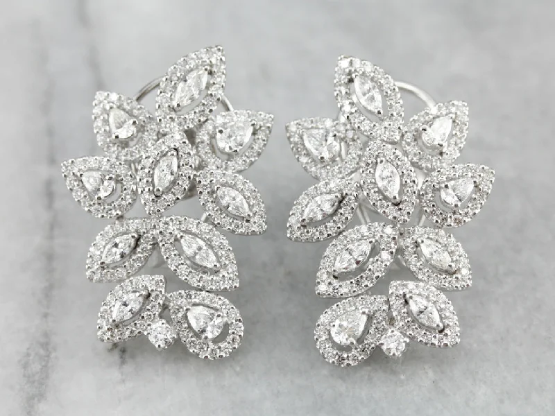 Best hoop earrings with butterfly motifs for a playful and whimsical appearance-Vintage Diamond Cocktail Earrings