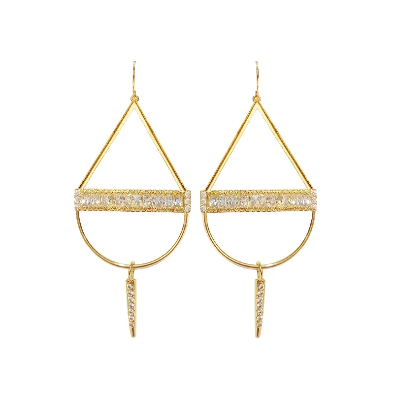 Hoop earrings with dangling charms for a playful and fun look-Vita Teardrop Pave Bar Earrings