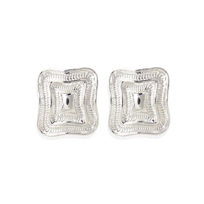 Hoop earrings with luxe velvet finishes for a rich and luxurious touch-WAVE Earrings - Silver