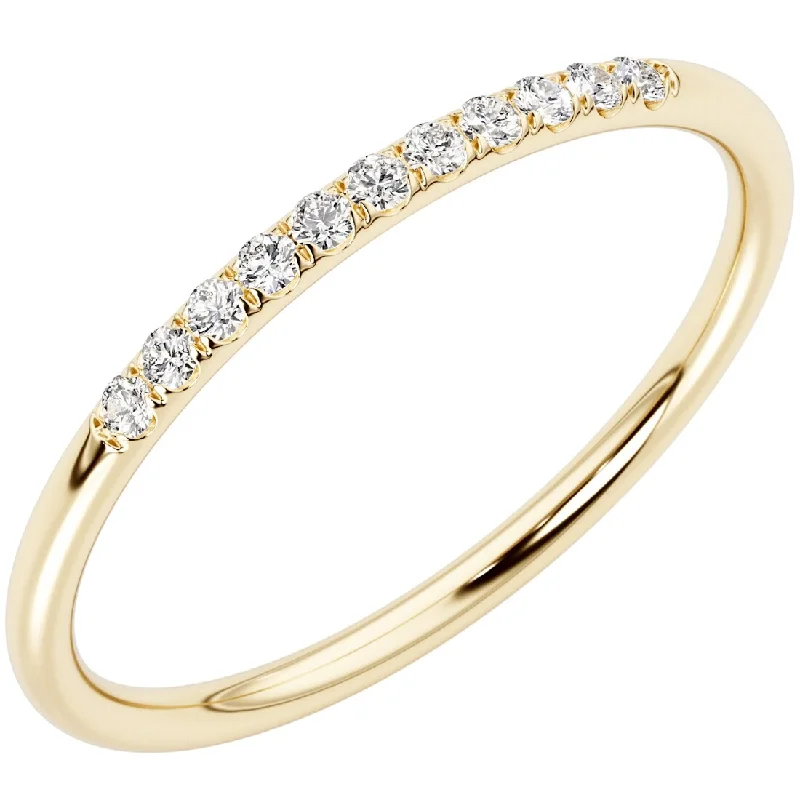 Engagement rings with floral halo of topaz -14k Gold Plated Sterling Silver Lab Diamond 1/10 ct Stacking Ring Band