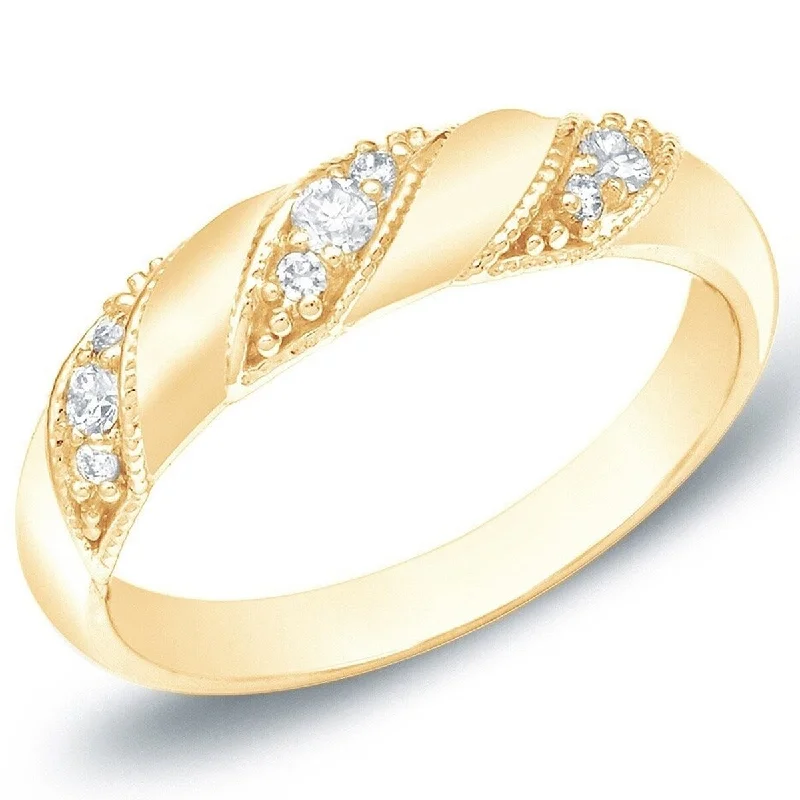 Engagement rings with vintage-inspired claw prongs -Auriya 14k Gold 1/5ctw Vintage Diamond Wedding Anniversary Band