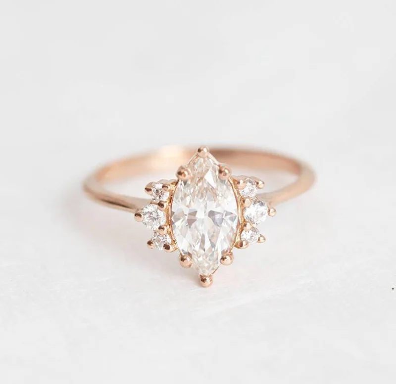 Engagement rings with yellow gold raw topaz -Sophia Diamond Ring