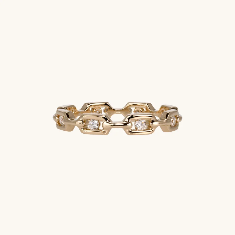 Engagement rings with vintage oxidized gold finish -Floating Diamond Eternity Band