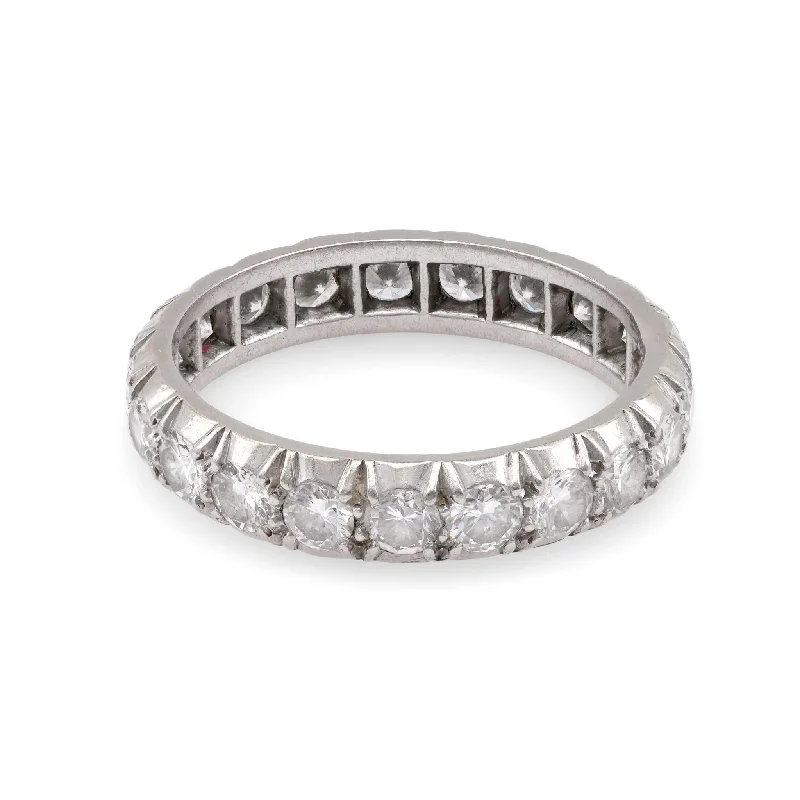 Engagement rings with faceted citrine for shine -French Art Deco Inspired Diamond Platinum Eternity Ring